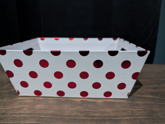 White & Red Polka Dot Basket