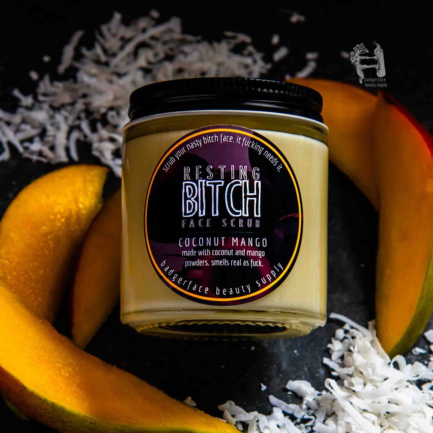 Coconut Mango Face Scrub. Natural Face Care Products.