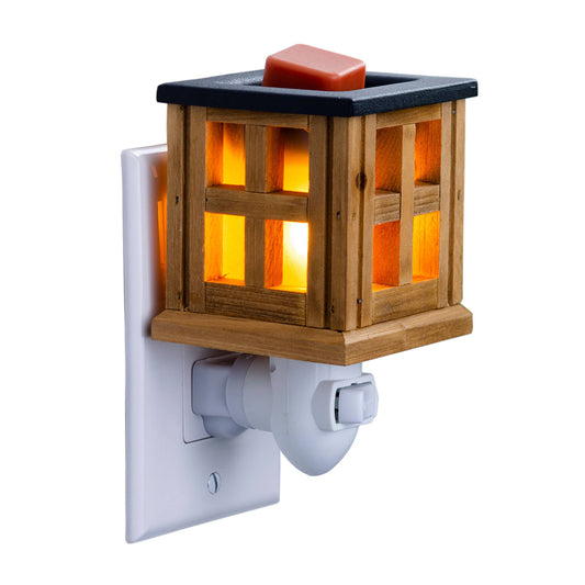 Pluggable Fragrance Warmer-Premium Wood Lantern