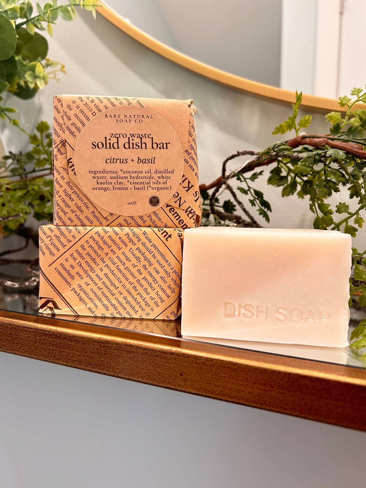 Zero Waste Natural Solid Dishwashing Bar | Scented Dish Soap