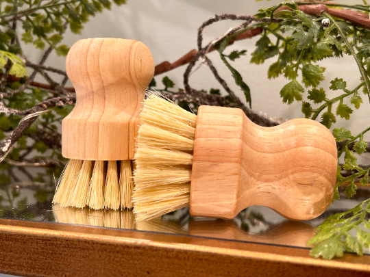 Bamboo Palm Brush | Palm Pot Scrub Brush