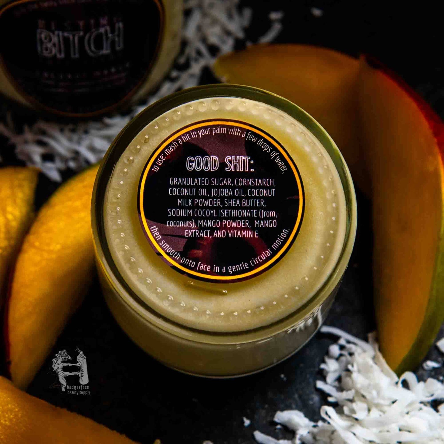 Coconut Mango Face Scrub. Natural Face Care Products.